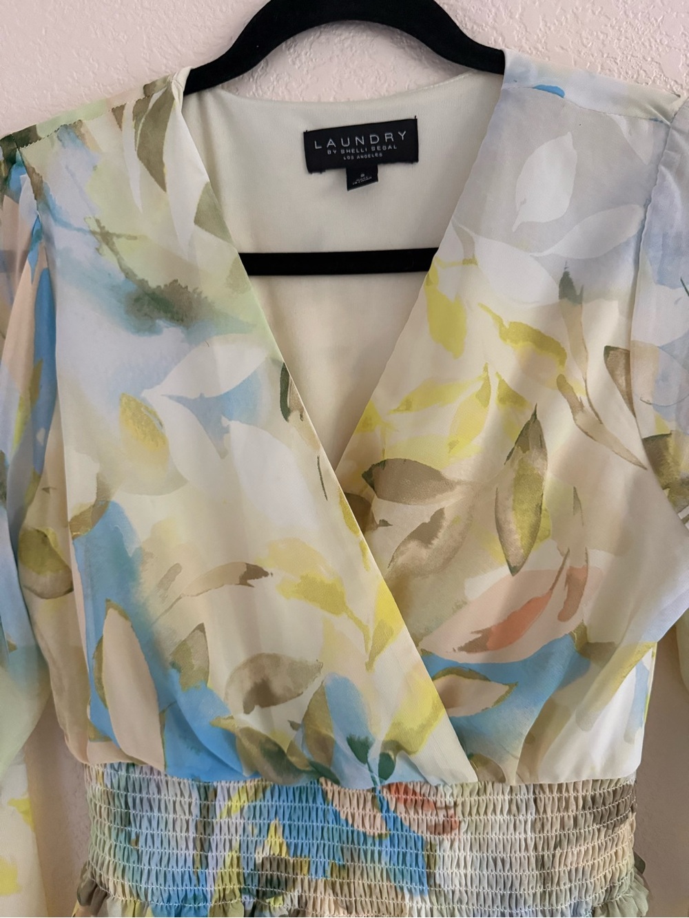 Laundry By Shelli Segal Yellow and Blue Floral Maxi Dress - Picture 3 of 5